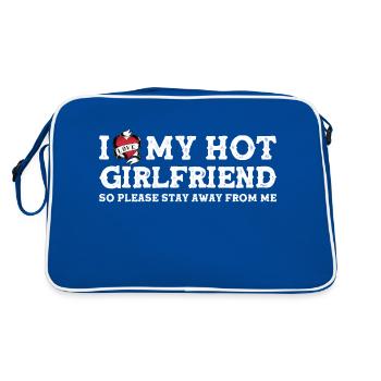 Vintage I Love My Hot Girlfriend - Stay Away - Retro Bag - blue/white - Back