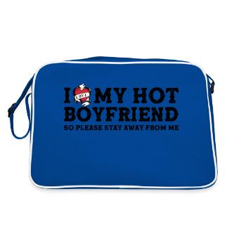 I Love My Hot Boyfriend - So Pls Stay Away From Me - Retro Bag - blue/white - Back
