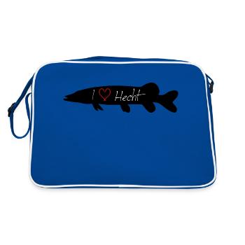I Love Hecht schwarz - Retro Tasche - Blau/Weiß - Hinten