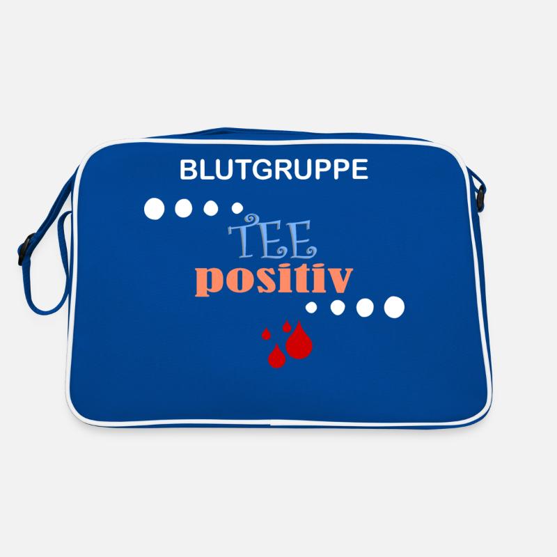 Blutgruppe TEE positiv - Retro Tasche - Blau/Weiß