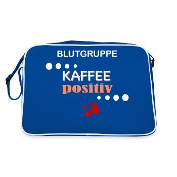 KAFFEEpositiv - Retro Tasche - Blau/Weiß - Hinten