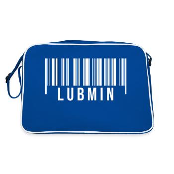 Lubmin Strichcode - Retro Tasche - Blau/Weiß - Hinten