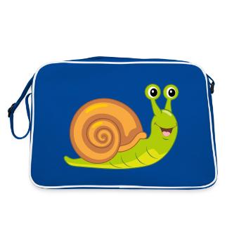 Drôle d’escargot souriant - Sac Retro - bleu/blanc - Dos