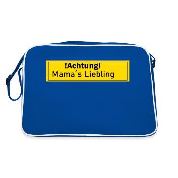 Mamas Liebling Opa Oma Kind Geschenk Geschenkidee - Retro Tasche - Blau/Weiß - Hinten