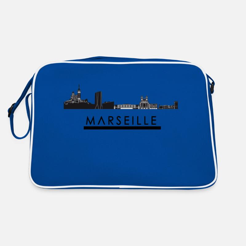 marseille vile - Retro Tasche - Blau/Weiß