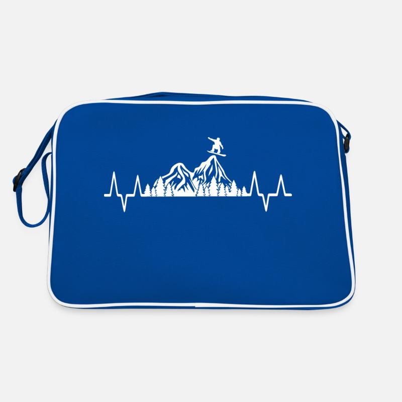 Snowboard Snowboarder - Retro Tasche - Blau/Weiß