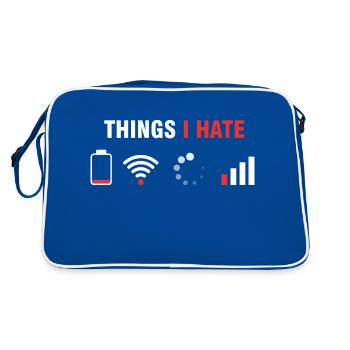 Things I hate - Humor Gamer & Programmer - Retro Bag - blue/white - Back