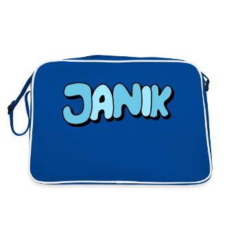 Janik - Sac Retro - bleu/blanc - Dos