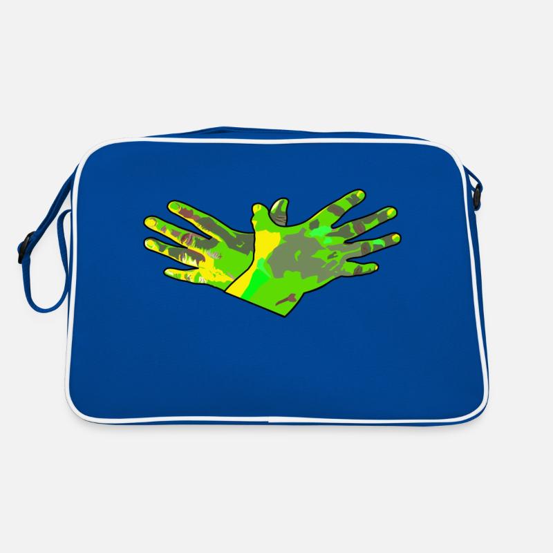 Shiponja kuq e zi, Shiptar, Kosovo, Durrt - Retro Tasche - Blau/Weiß