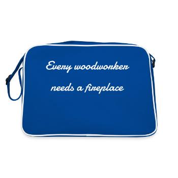 funny craftsmen design lumberman sayings - Retro Bag - blue/white - Back
