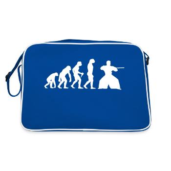 Aikido Evolution Jungen Männer - Retro Tasche - Blau/Weiß - Hinten