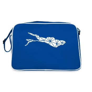 Bodensee | Polygonal | Weiss - Retro Tasche - Blau/Weiß - Hinten