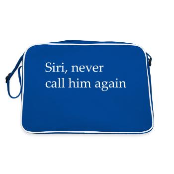 Siri, Nie wieder anrufen - Retro Tasche - Blau/Weiß - Hinten