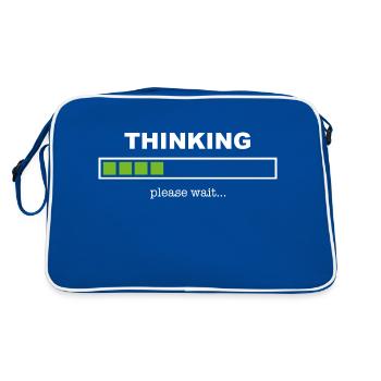 Thinking (Funny Pictures) - Retro Bag - blue/white - Back