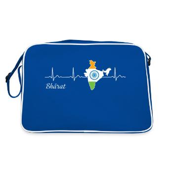 Bharat Heartbeat J’aime le drapeau de l’Inde - Sac Retro - bleu/blanc - Dos