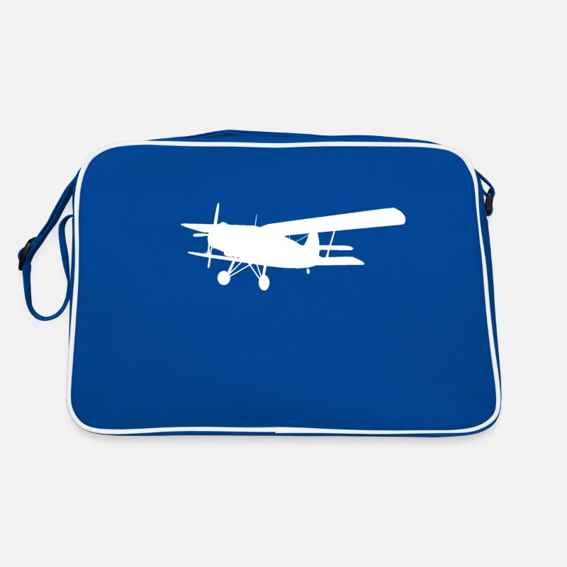 Avion biplan, silhouette Sac Retro