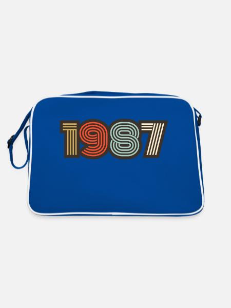 1987 retro vintage - Retro Bag - blue/white - Back