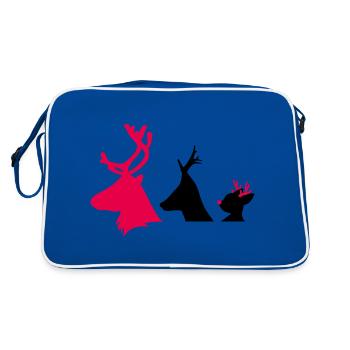 Têtes de cerf de Noël - Sac Retro - bleu/blanc - Dos
