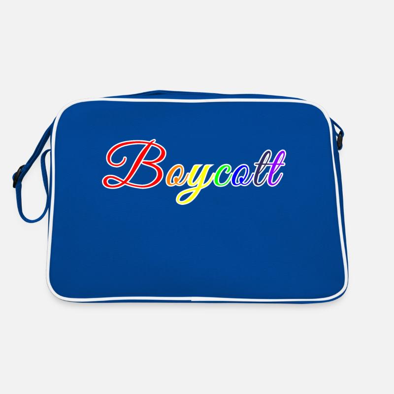 Stilisierter Regenbogen-Boykott - Retro Tasche - Blau/Weiß