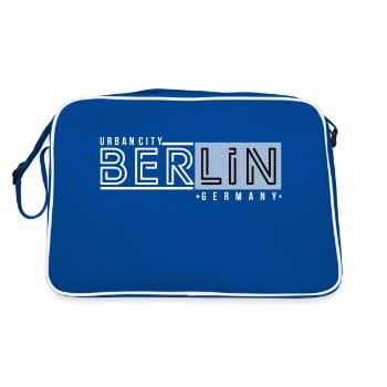 Berlin Berlin Urban City Style Lettrage Design - Sac Retro - bleu/blanc - Dos