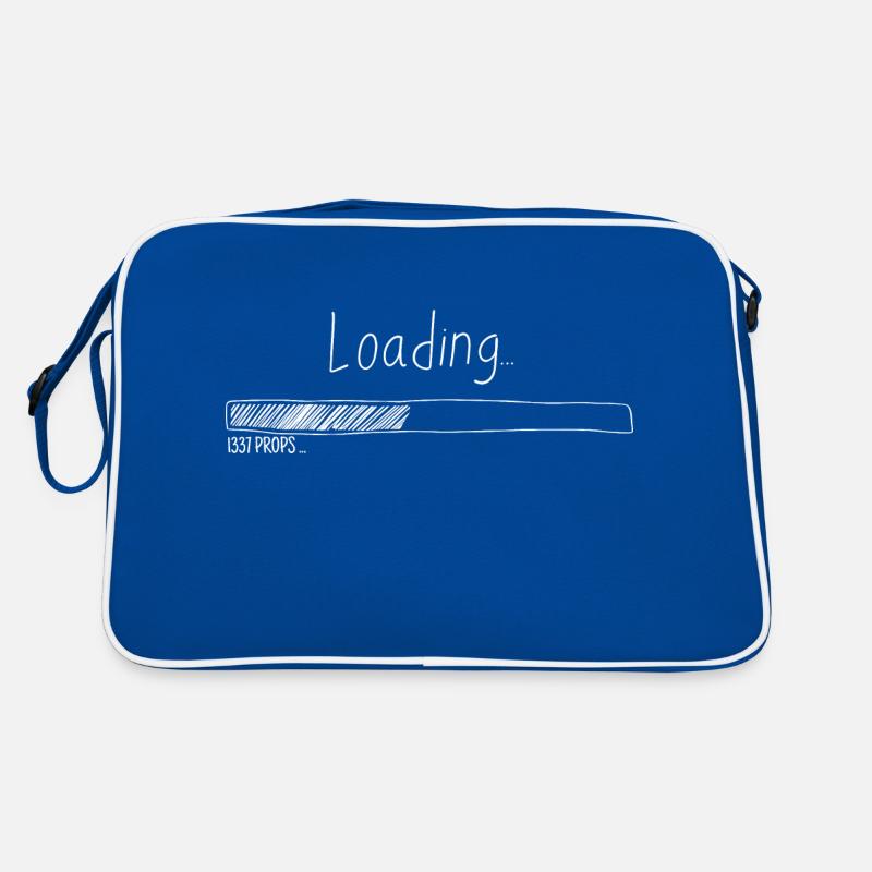 Ladebalken 1337 - Retro Tasche - Blau/Weiß
