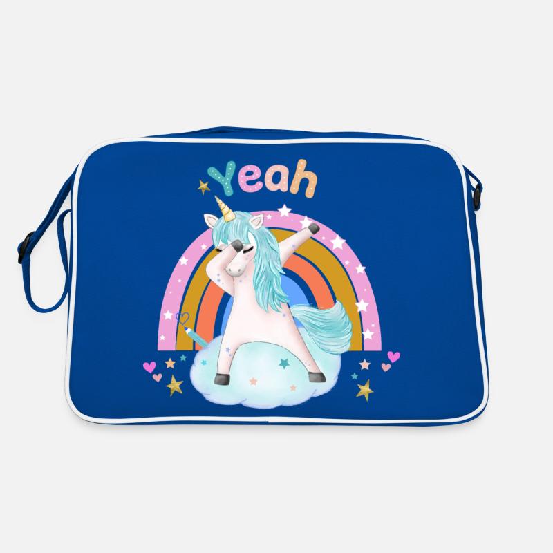 Licorne - Sac Retro - bleu/blanc