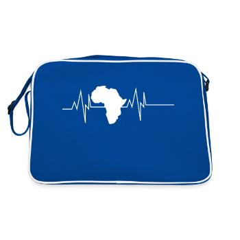 Africa Map Heartbeat - Retro Bag - blue/white - Back