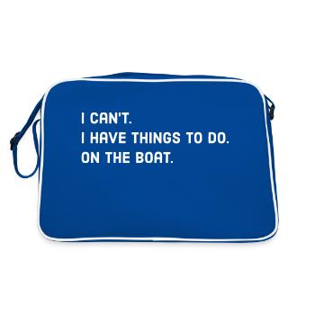 Boot - Retro Tasche - Blau/Weiß - Hinten