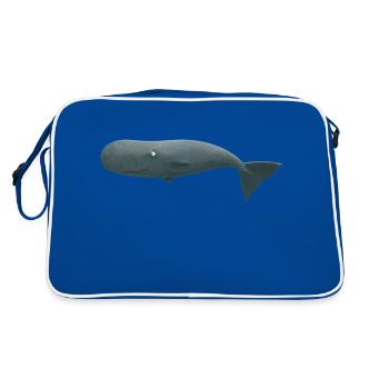 The funny sperm whale - Retro Bag - blue/white - Back