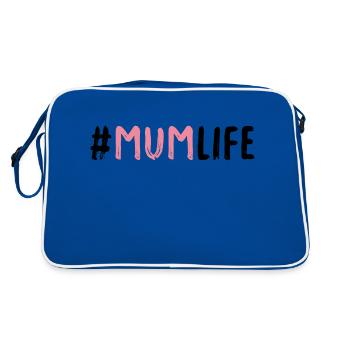 #Mutter Leben - Retro Tasche - Blau/Weiß - Hinten