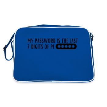 Mein Passwort ist die letzten 7 Ziffern von Pi - Retro Tasche - Blau/Weiß - Hinten