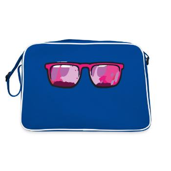 sonnenbrille pinup - Retro Tasche - Blau/Weiß - Hinten