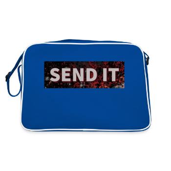 SEND IT Boxlogo - Retro Tasche - Blau/Weiß - Hinten