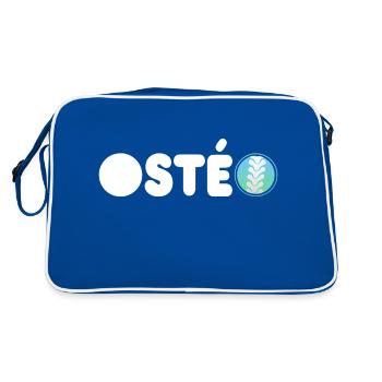 Osteo oder Osteopath - besonderes Osteogeschenk - Retro Tasche - Blau/Weiß - Hinten