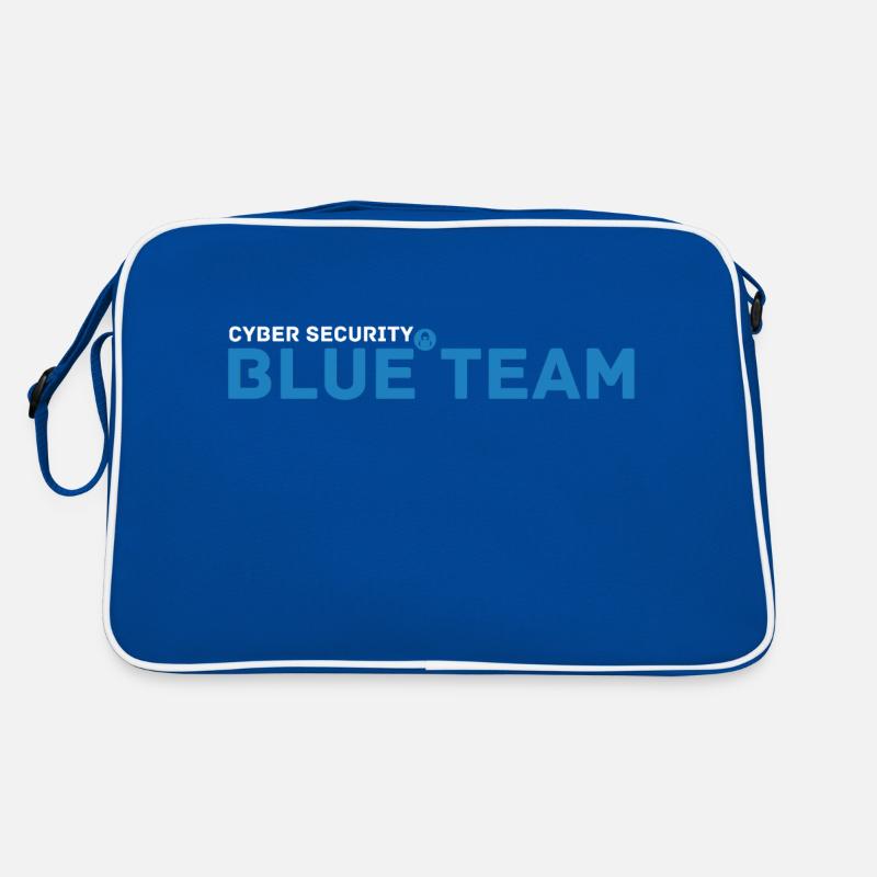 Cyber Security Blue Mannschaft - Retro Tasche - Blau/Weiß