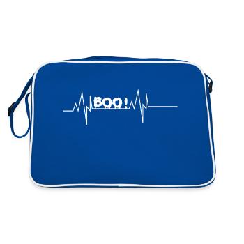 Boo Herzschlag - Retro Tasche - Blau/Weiß - Hinten