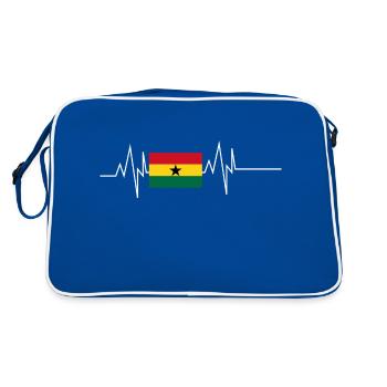 Ghana Flag Heartbeat - Retro Bag - blue/white - Back