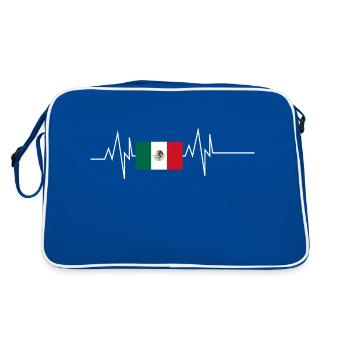 Mexico Flag Heartbeat - Retro Bag - blue/white - Back