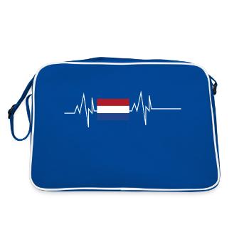 Netherlands Flag Heartbeat - Retro Bag - blue/white - Back