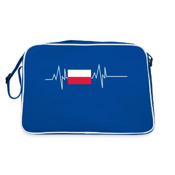 Poland Flag Heartbeat - Retro Bag - blue/white - Back