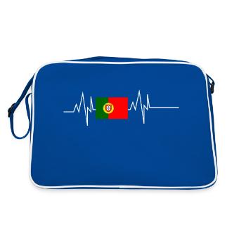 Portugal Flag Heartbeat - Retro Bag - blue/white - Back