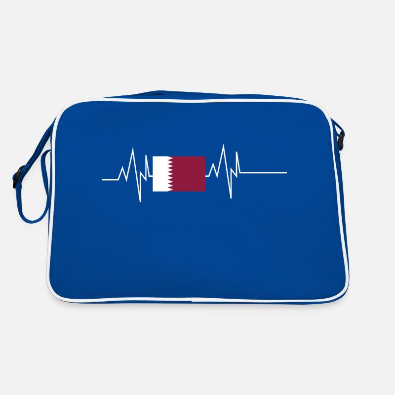 Qatar Flag Heartbeat Retro Bag