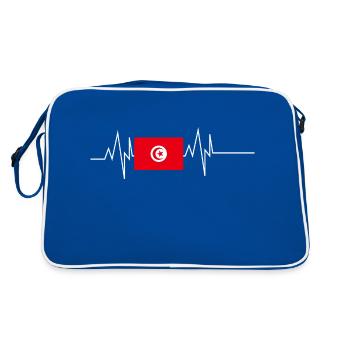 Tunisia Flag Heartbeat - Retro Bag - blue/white - Back