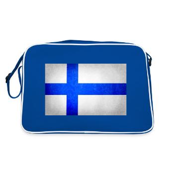 Flagge von Finnland, Finnland Flagge - Retro Tasche - Blau/Weiß - Hinten