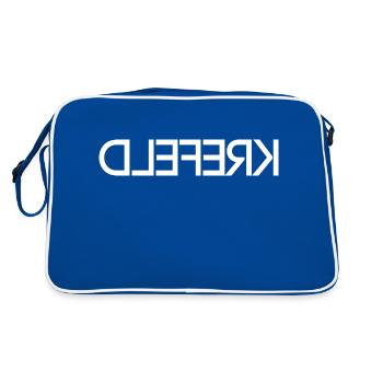 Krefeld - seitenverkehrt - Retro Tasche - Blau/Weiß - Hinten