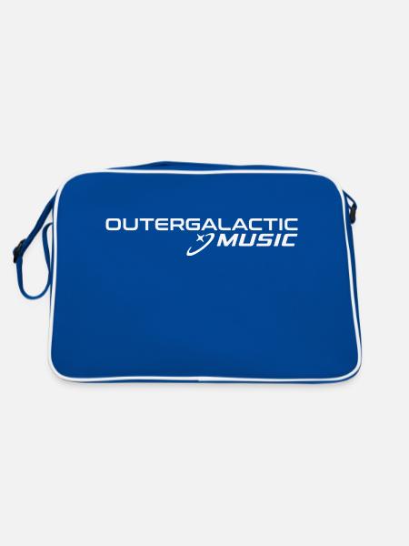 Outergalactic Music logo white - Retro Bag - blue/white - Back