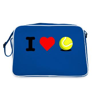 I LOVE PADEL Geschenkspieler, Padel-Liebhaber - Retro Tasche - Blau/Weiß - Hinten