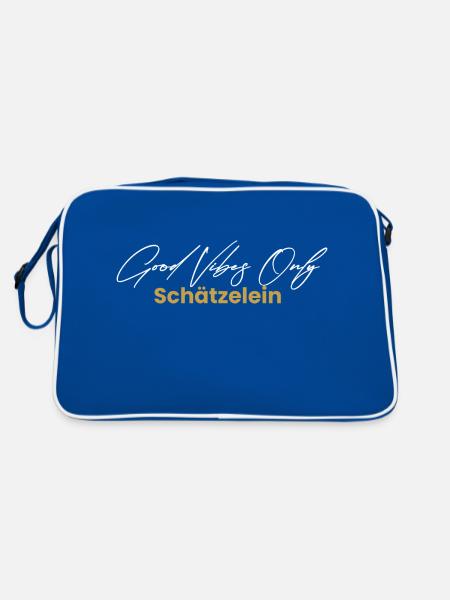 Vibes Only - Retro Tasche - Blau/Weiß - Hinten