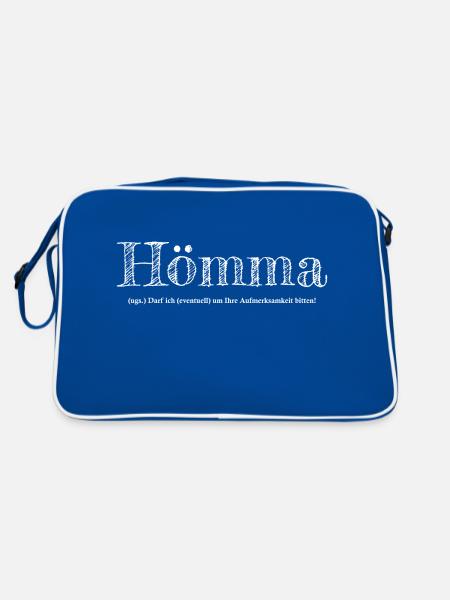 Hömma - Retro Tasche - Blau/Weiß - Hinten