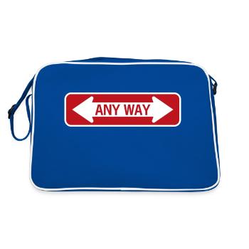 Signe de route n’importe quelle manière rouge - Sac Retro - bleu/blanc - Dos